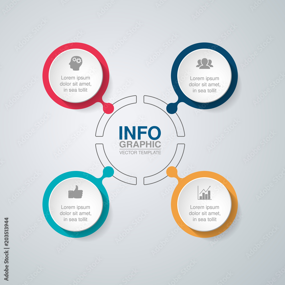 Vector infographic template for diagram, graph, presentation, chart, business concept with 4 options. Vector infographic template for diagram, graph, presentation, chart, business concept with 4 options.