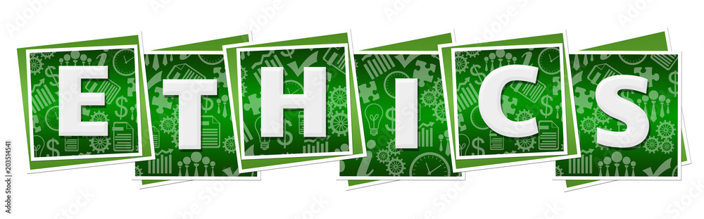Obraz premium Ethics Green Business Texture Blocks 
