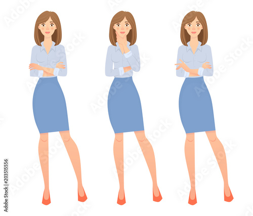 business woman isolated set