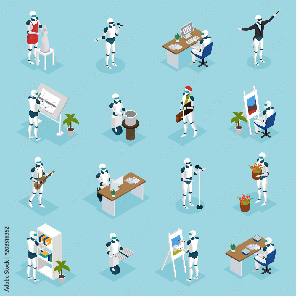 Creative Robots Isometric Icons Creative Robots Isometric Icons