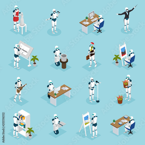 Creative Robots Isometric Icons 