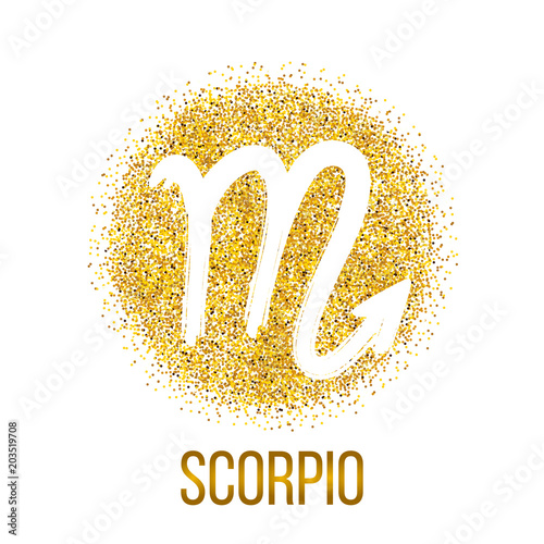 scorpio gold glitter vector zodiac sign