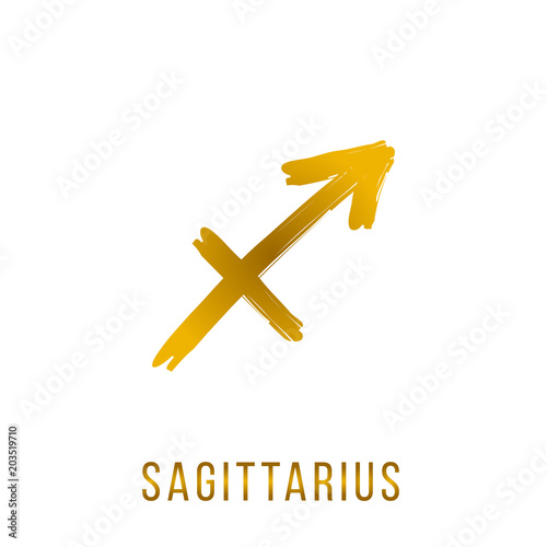sagittarius gold glitter vector zodiac sign