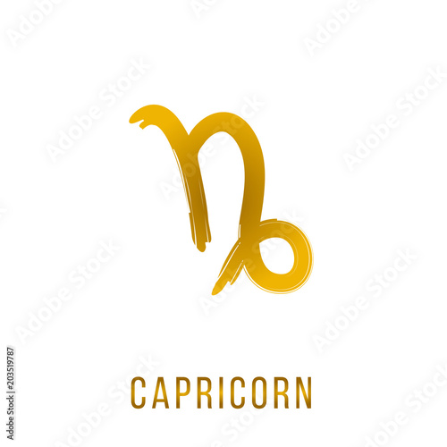 capricorn gold glitter vector zodiac sign