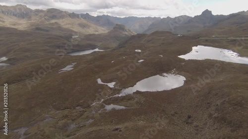 Aerial views of the Ecuador National Park Cajas