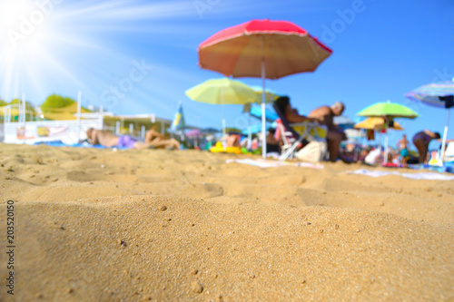 Beach Sun Umbrellas people  © oraziopuccio