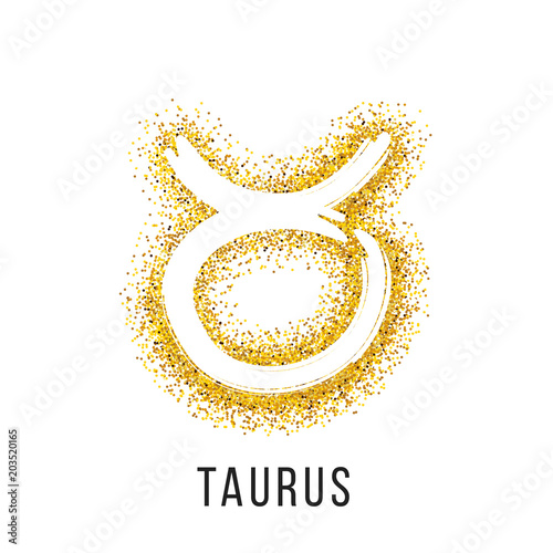 taurus glitter shine vector zodiac sign