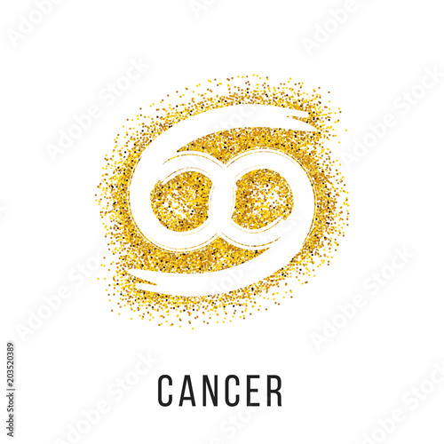 cancer gold sparkle vector zodiac sign