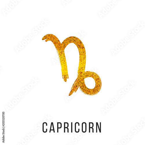capricorn gold glitter vector zodiac sign