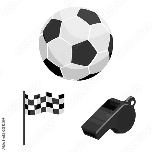 Different kinds of sports monochrome icons in set collection for design. Sport equipment vector symbol stock web illustration.