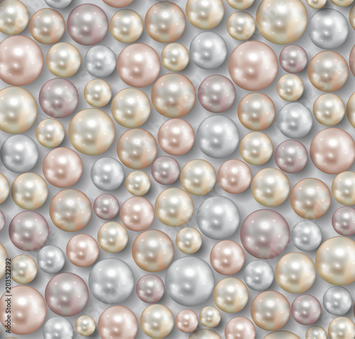 Realistic seamless background of multiple pearls - vector eps10 illustration