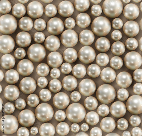 Realistic seamless background of multiple pearls - vector eps10 illustration