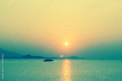 sunset at sea peaceful and fresh summer nature background