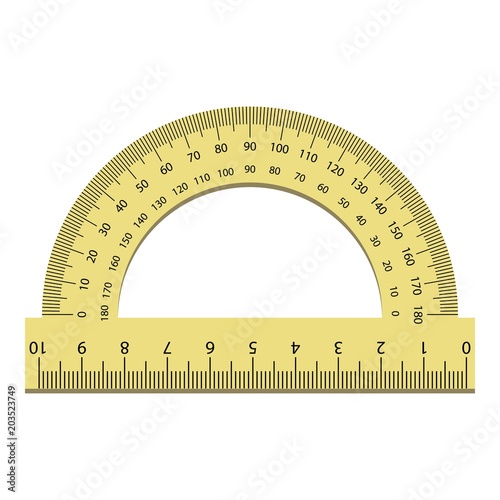 Plastic angle ruler icon. Realistic illustration of plastic angle ruler vector icon for web design isolated on white background