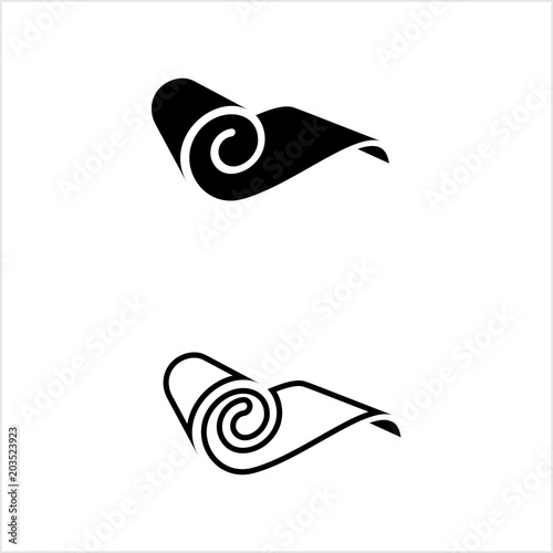 Roll Icon, Mat, Rug, Carpet Or Paper Roll Icon Of Anything,