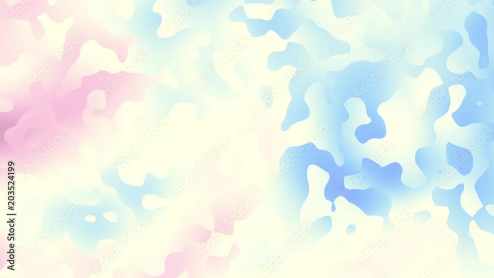 Moving random wavy texture on blur surface. Transform abstract curved shapes. Looping footage.