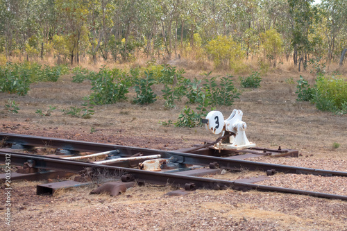 Switch points on a railraod near Normanton in outback Queensland, Australia photo