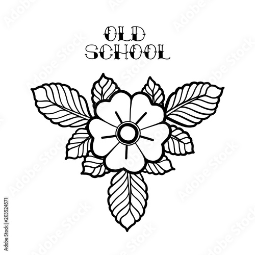 Graphic floral vignette