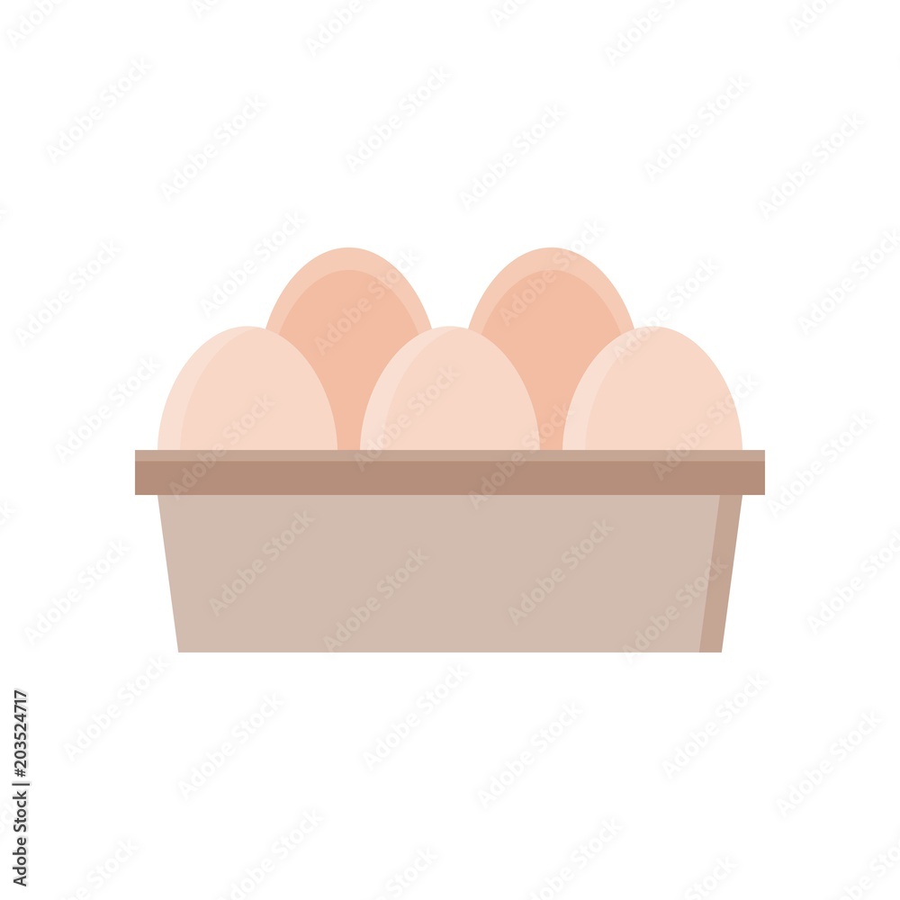 Eggs in box tray, farming concept icon Eggs in box tray, farming concept icon