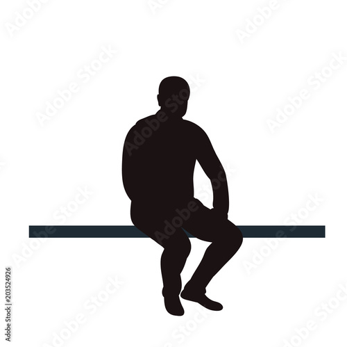 silhouette man sitting