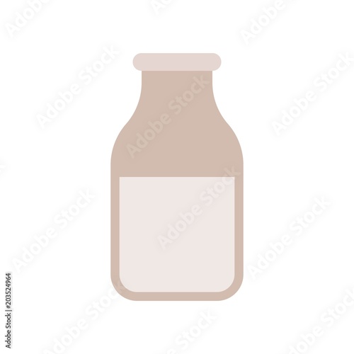 Glass of milk flat icon, dairy product concept