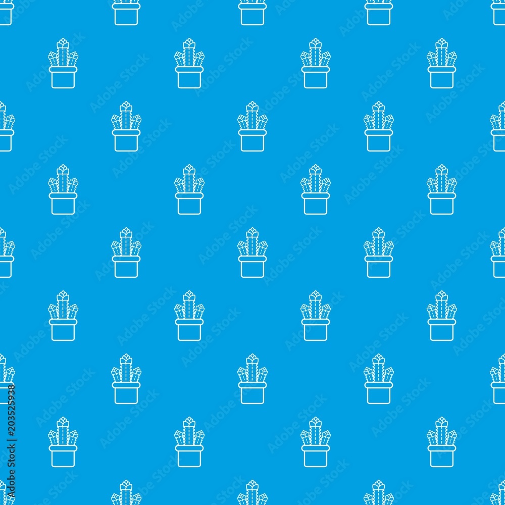 Three cactus pattern vector seamless blue repeat for any use Three cactus pattern vector seamless blue repeat for any use