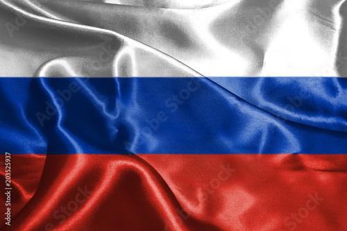 Flag Of Russia Waving in The Wind 3D Illustration