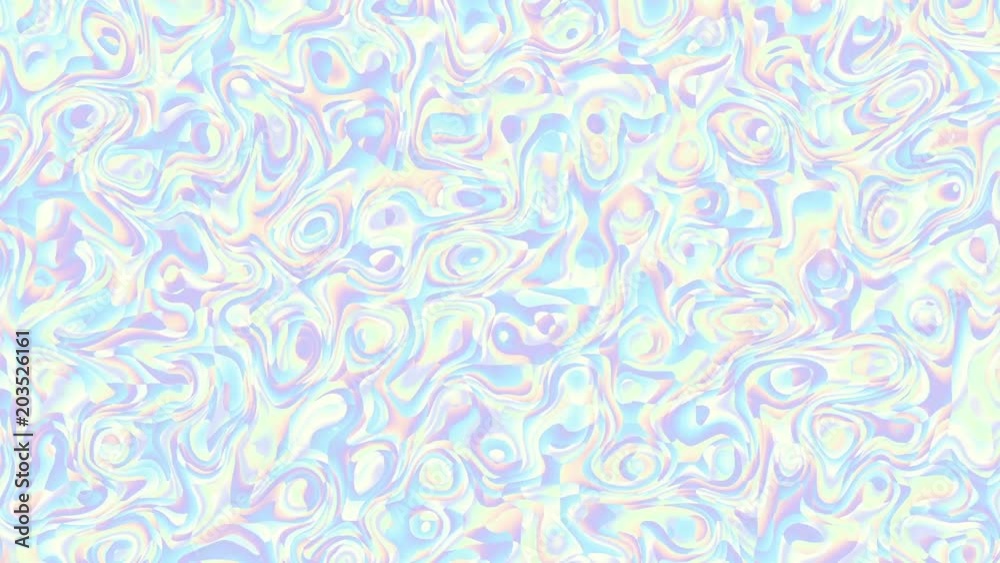 Moving random psychedelic wavy texture. Transform abstract curved shapes. Looping footage.
