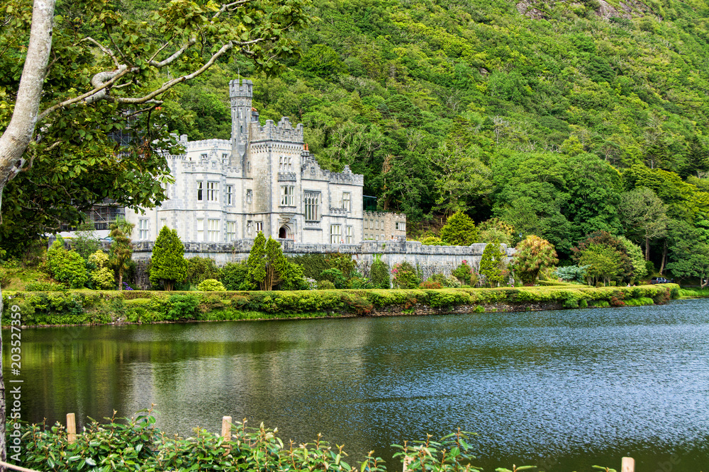 Landscapes of Ireland. Kylemore abbey, Connemara in Galway county Landscapes of Ireland. Kylemore abbey, Connemara in Galway county