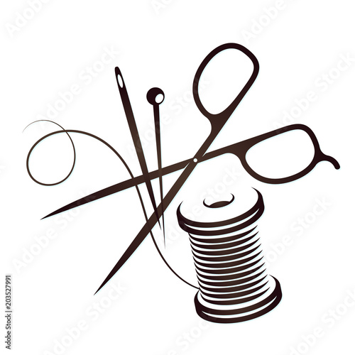 Sewing kit silhouette