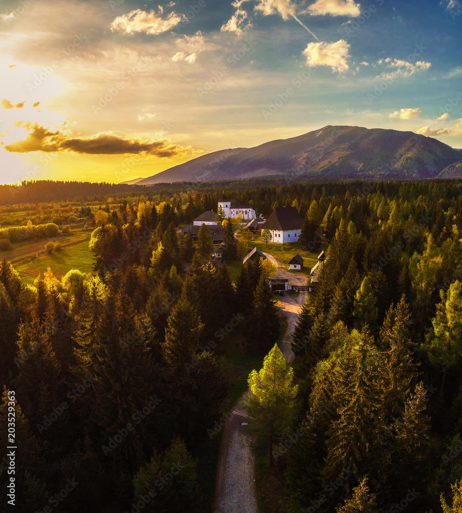 Wunschmotiv: Sunset above a small village located in High Tatra Mountains #203529363