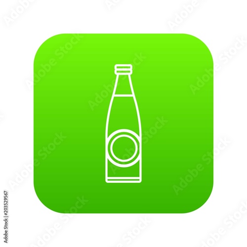 Bottle icon green vector isolated on white background