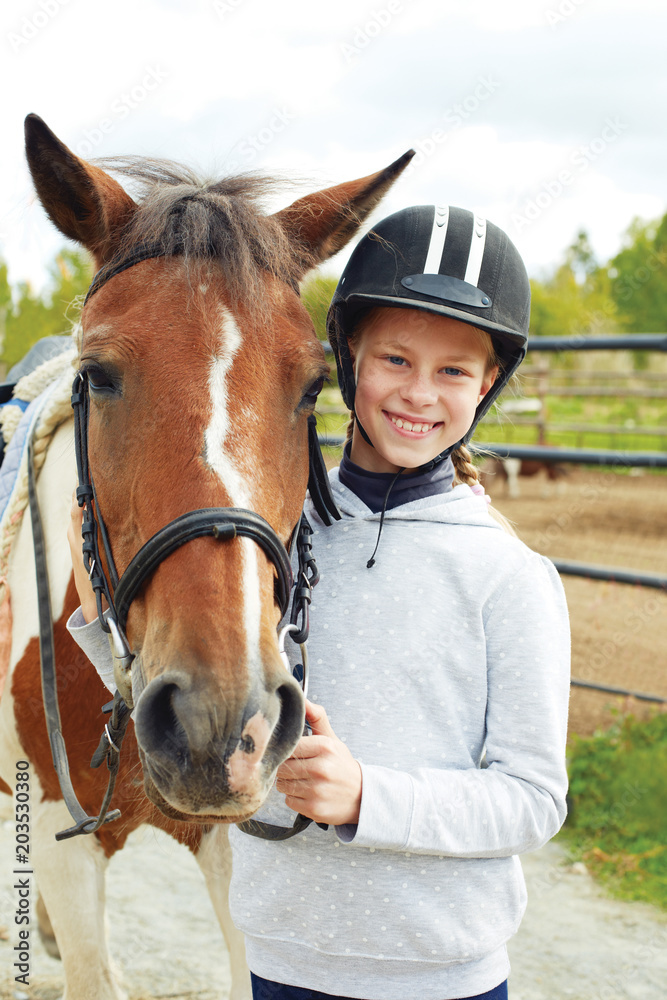 Horse and horse woman - little girl and her best friend Horse and horse woman - little girl and her best friend