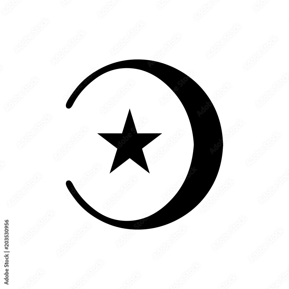 islamic symbol of moon and star logo vector islamic symbol of moon and star logo vector