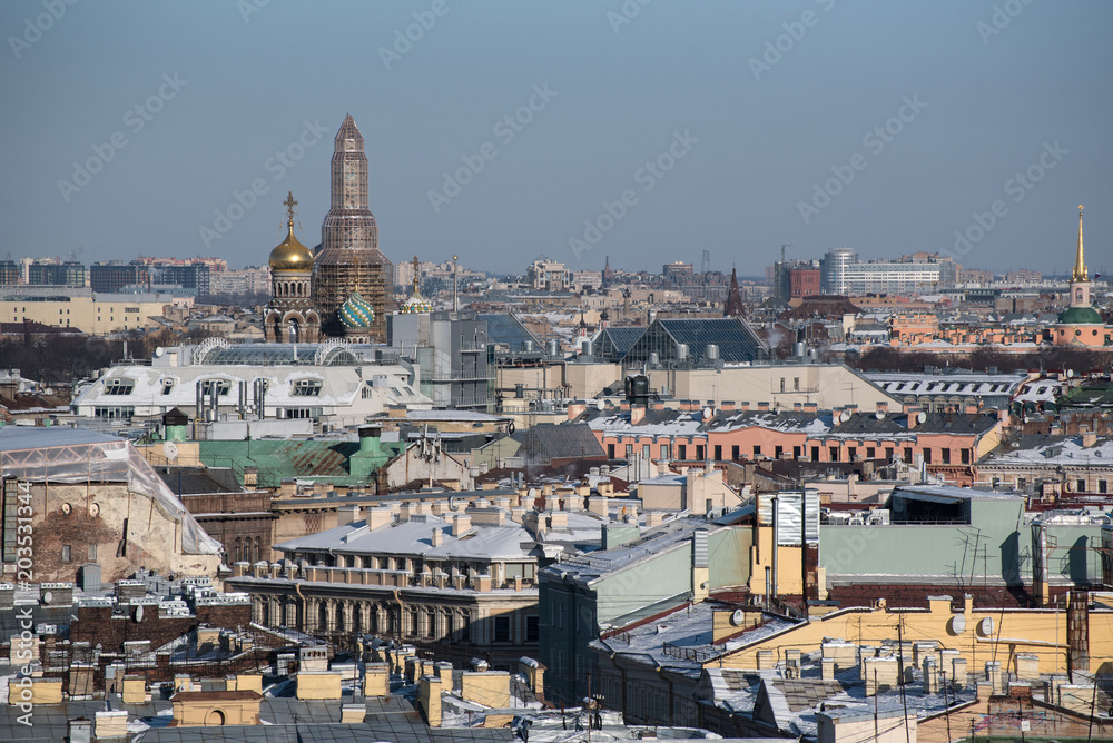 Saint-Petersburg city view, Russia, winter landscape Saint-Petersburg city view, Russia, winter landscape