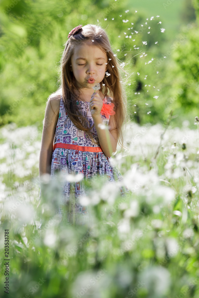dandelion field white girl beautiful happy little baby green meadow yellow flowers dandelions nature park garden dandelion field white girl beautiful happy little baby green meadow yellow flowers dandelions nature park garden