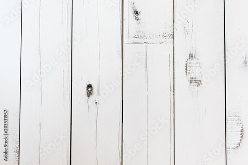 Wooden planks with white paint as background