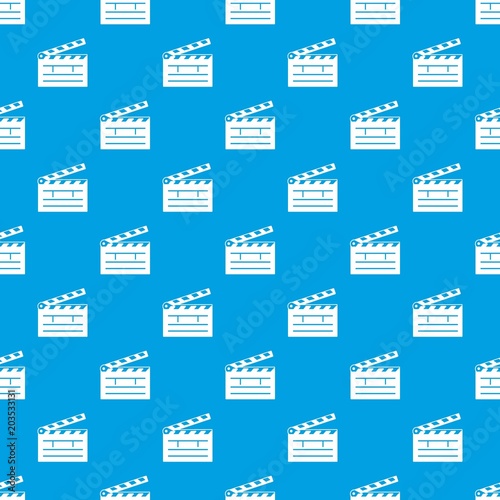 Clapper pattern vector seamless blue repeat for any use
