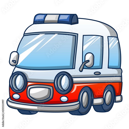 Trendy ambulance icon. Cartoon of trendy ambulance vector icon for web design isolated on white background