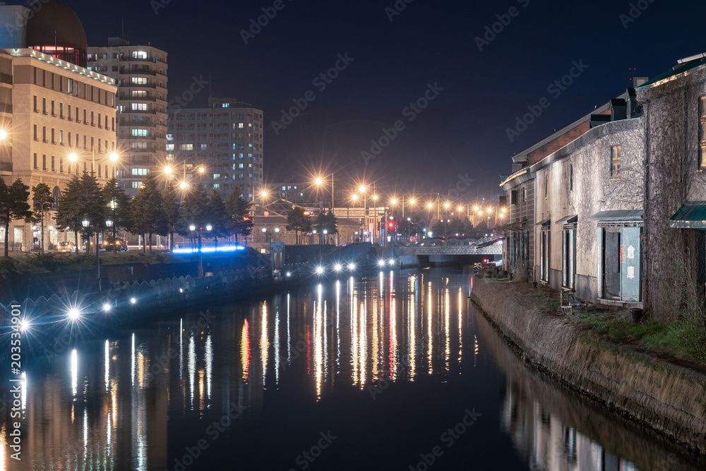 夜の小樽運河 / 北海道 小樽市の観光イメージ