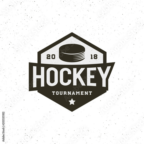 hockey logo. sport emblem vector illustration