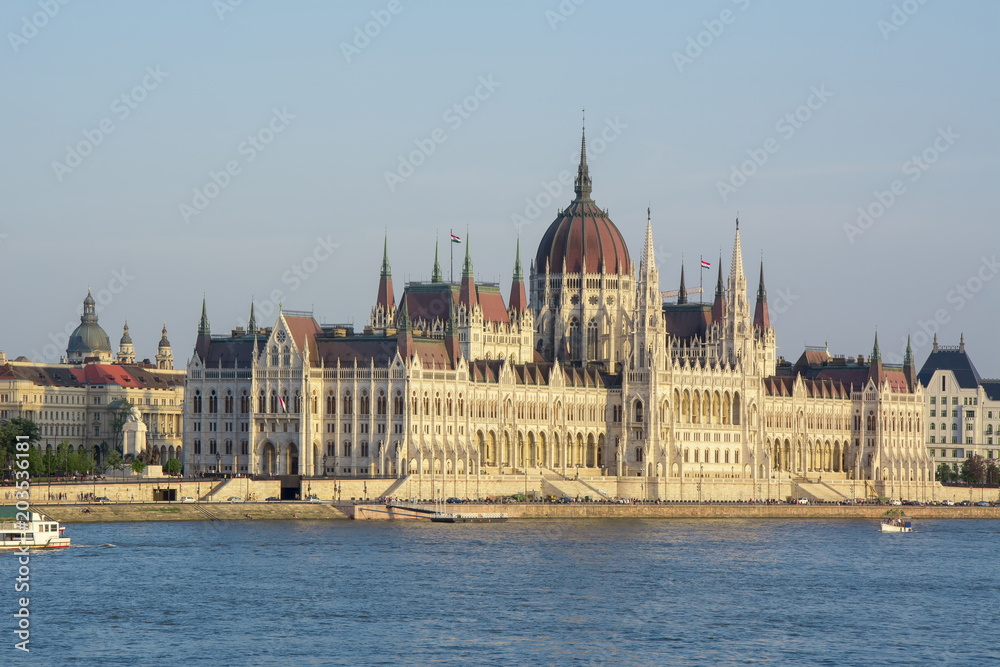 Hungarian Parliament Building at sunset, Budapest, Hungary Hungarian Parliament Building at sunset, Budapest, Hungary