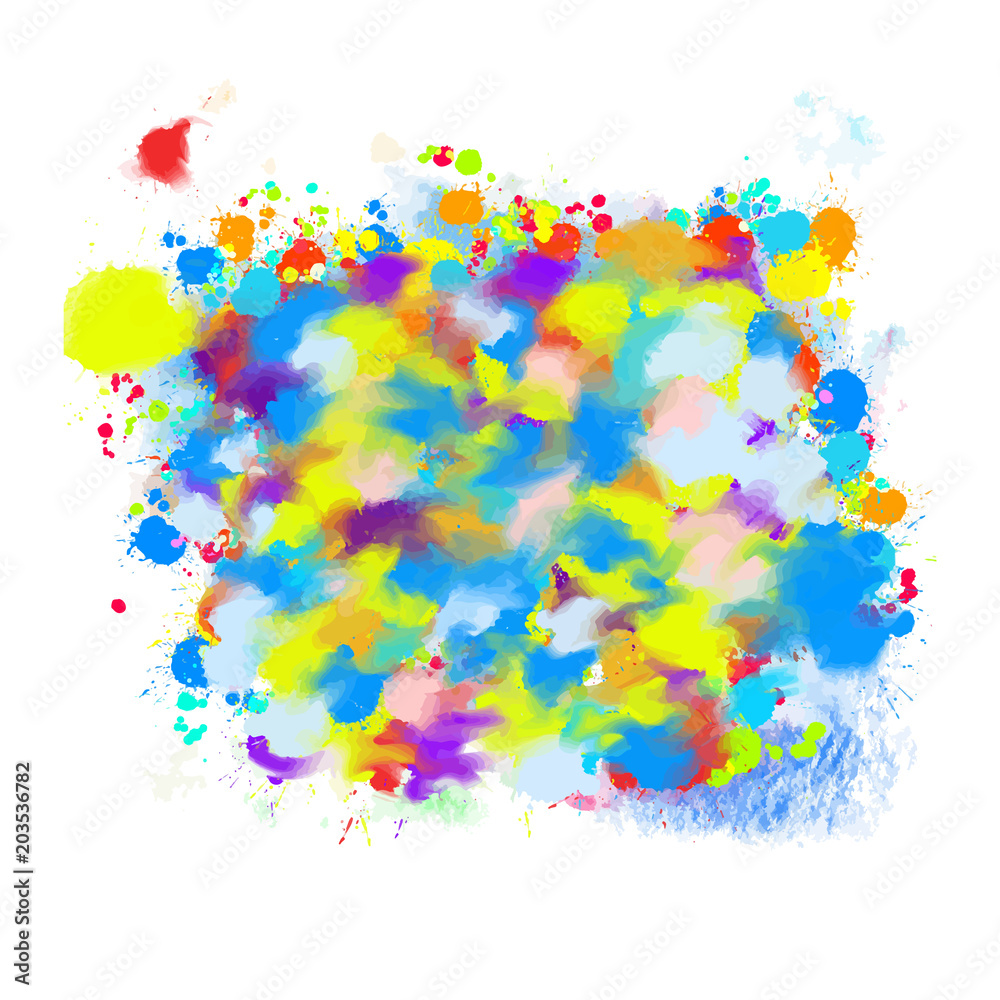 Colorful painted background drop cloud