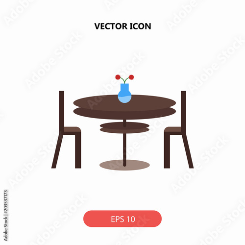 chairs, dining, furniture, tables vector icon