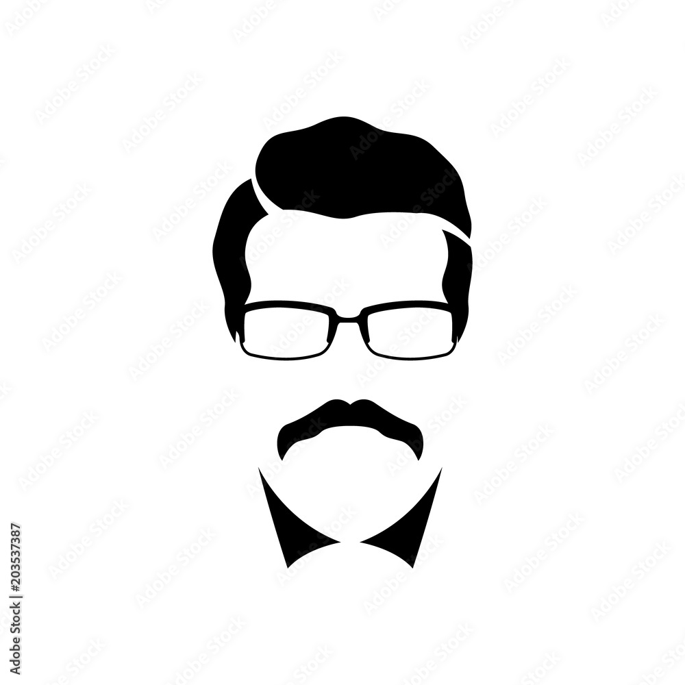 Scientist portrait silhouette. Vector illustration isolated on white background. Scientist portrait silhouette. Vector illustration isolated on white background.
