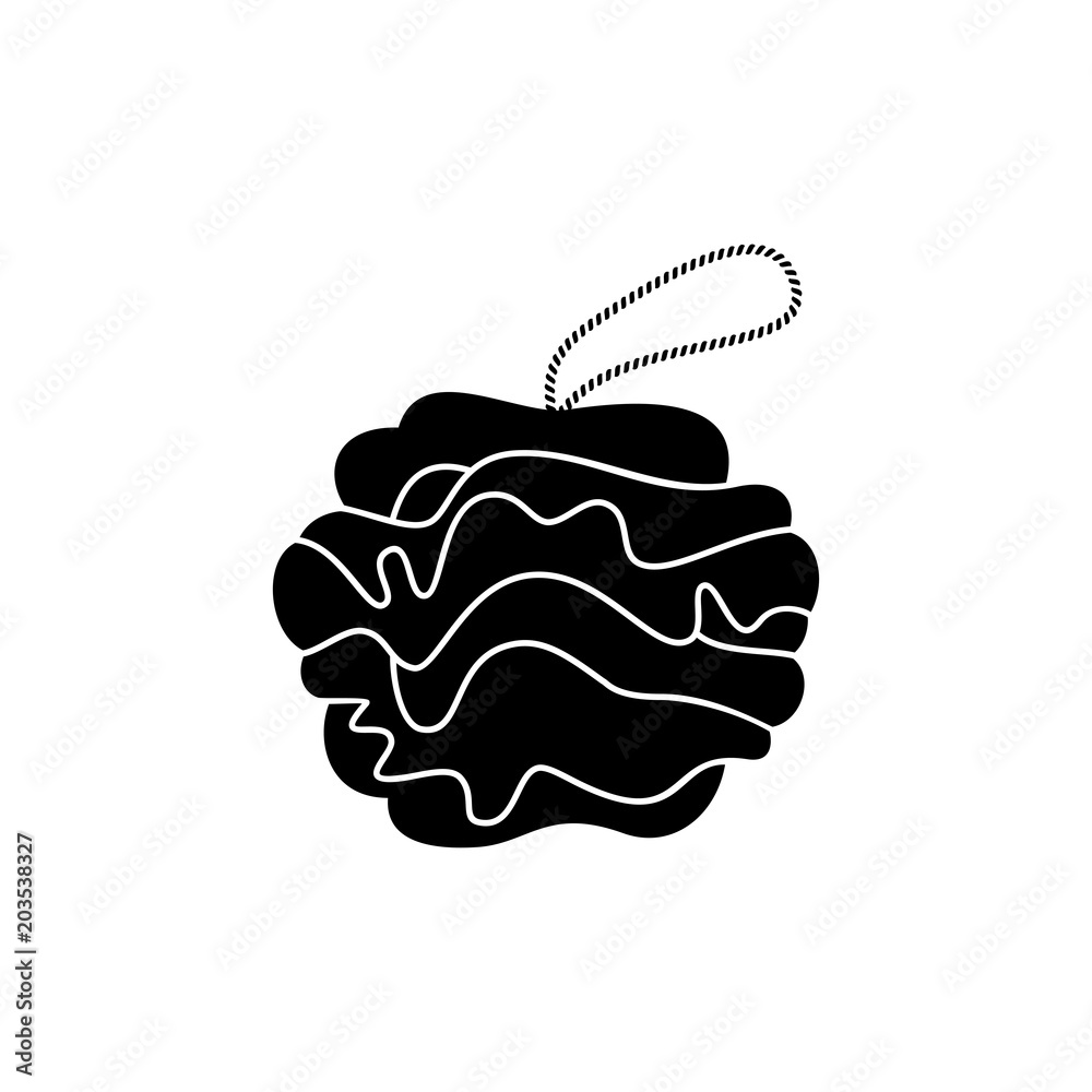 Photography Shower Scrubber. Shower Puff vector icon