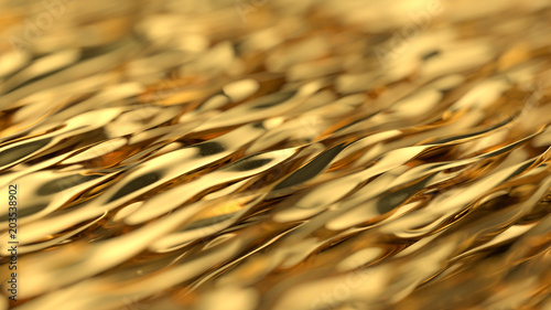 Golden wave background. Gold background. Gold texture.