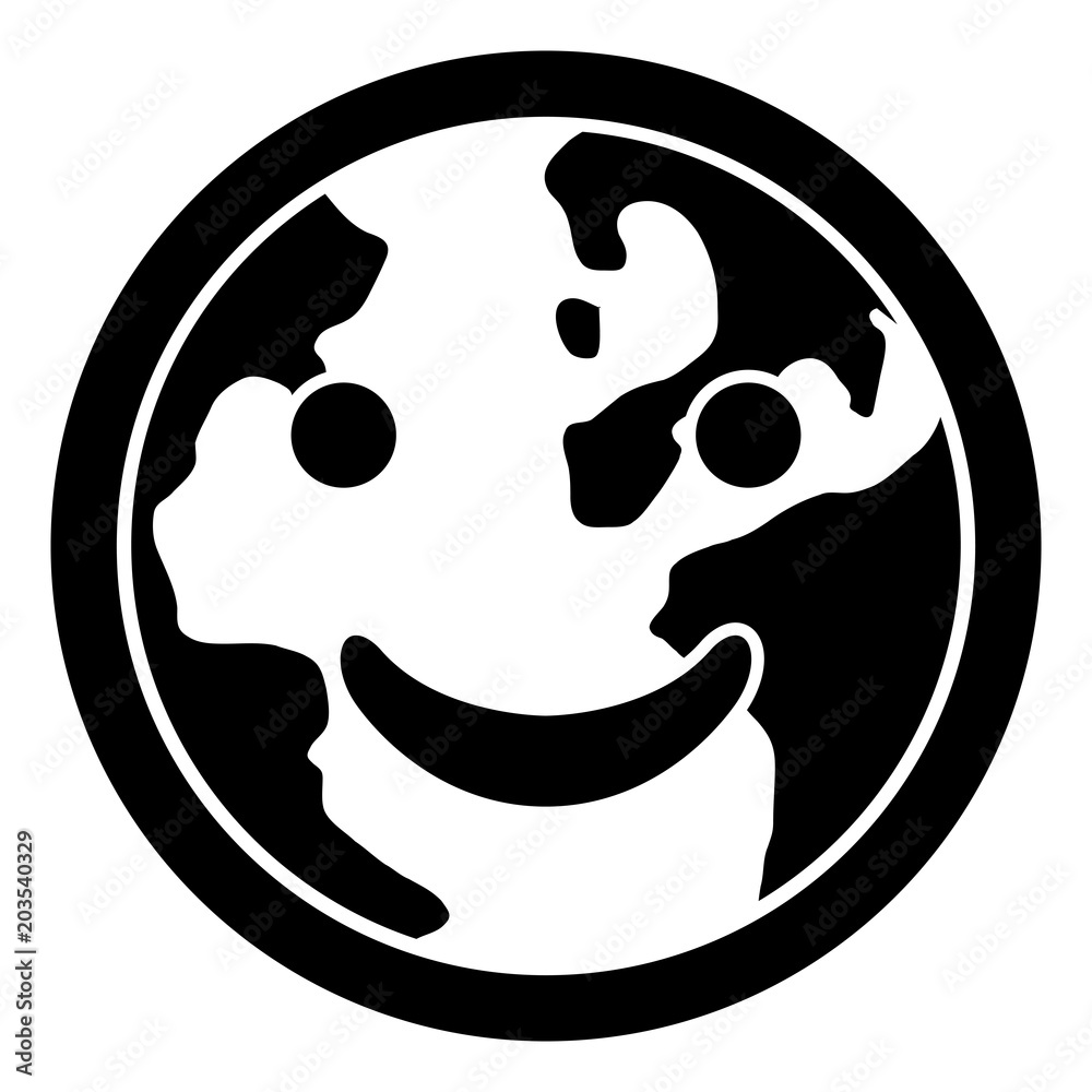 Happy globe silhouette Happy globe silhouette