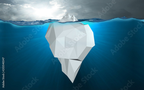 Iceberg / Spitze des Eisbergs / Low poly Fototapet