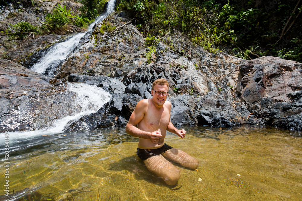 Tourist on Huai To waterfall Tourist on Huai To waterfall